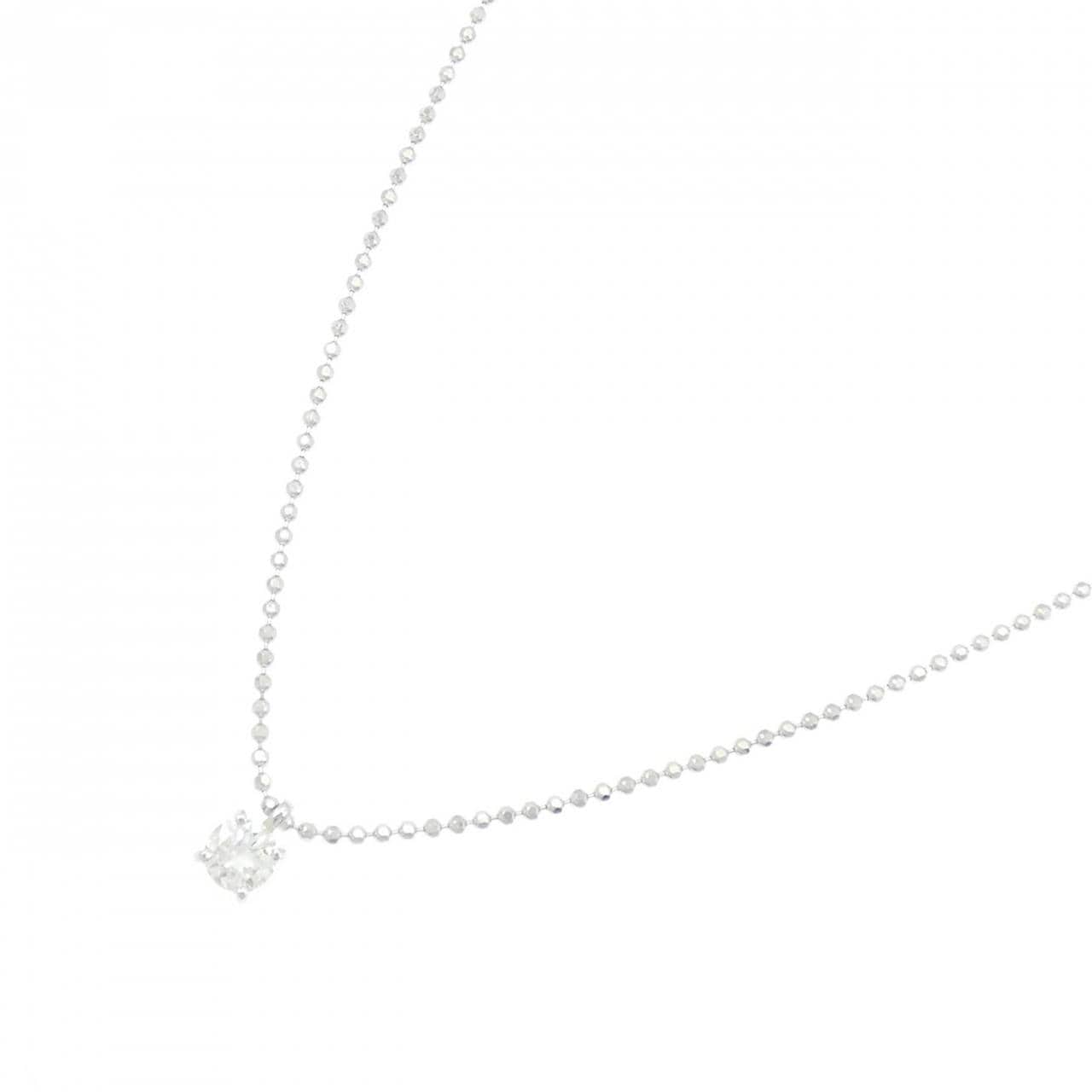 PT900/K18WG ソリティア ダイヤモンド ネックレス 0.31CT