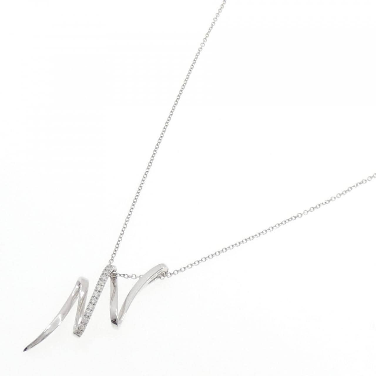 750WG ダイヤモンド ネックレス 0.18CT