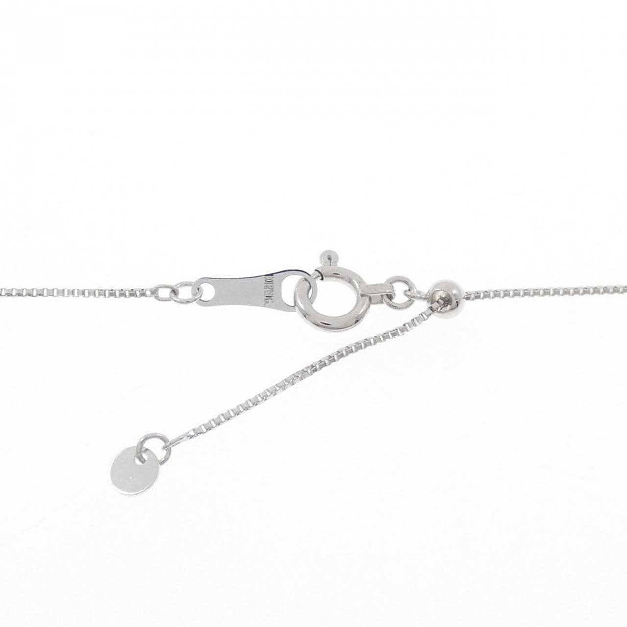 K18WG キー×ローズ ダイヤモンド ネックレス 0.30CT