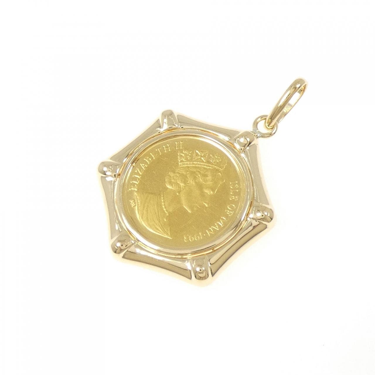 K18YG(枠) コイン ペンダント