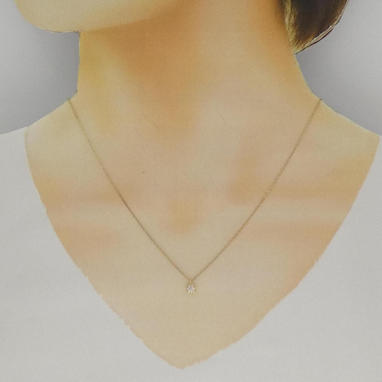 K10YG ソリティア ダイヤモンド ネックレス