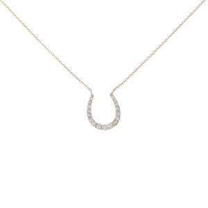 K18PG ホースシュー ダイヤモンド ネックレス 0.20CT