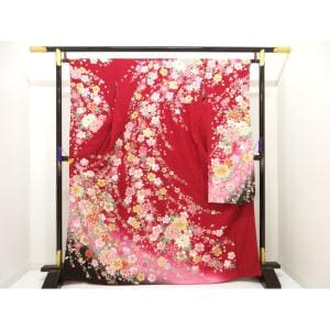 振袖　金通しボカシ染　友禅金彩加工　刺繍入り