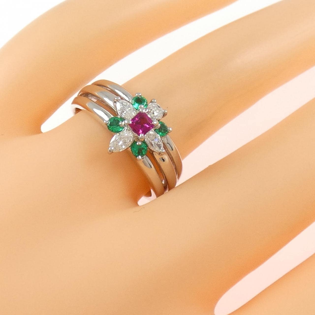 PT900 レッドベリル リング 0.10CT