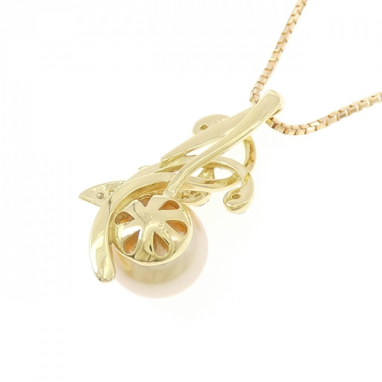 K18YG 白蝶パール ネックレス 10.2mm