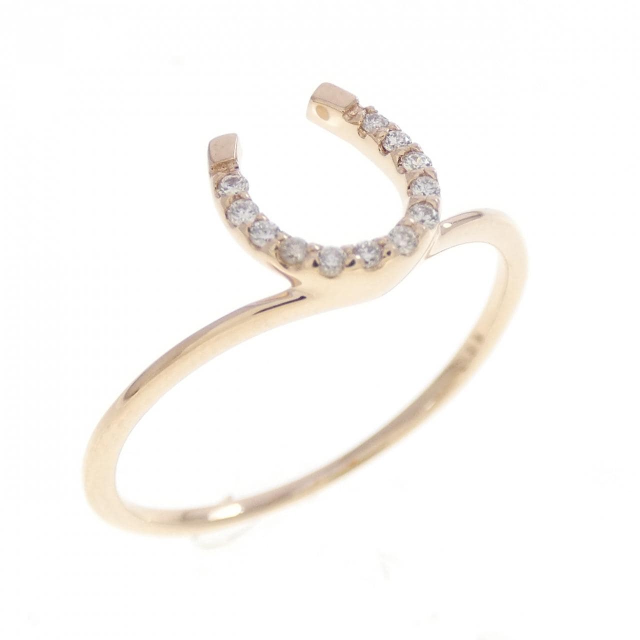 K18PG ホースシュー ダイヤモンド リング 0.05CT