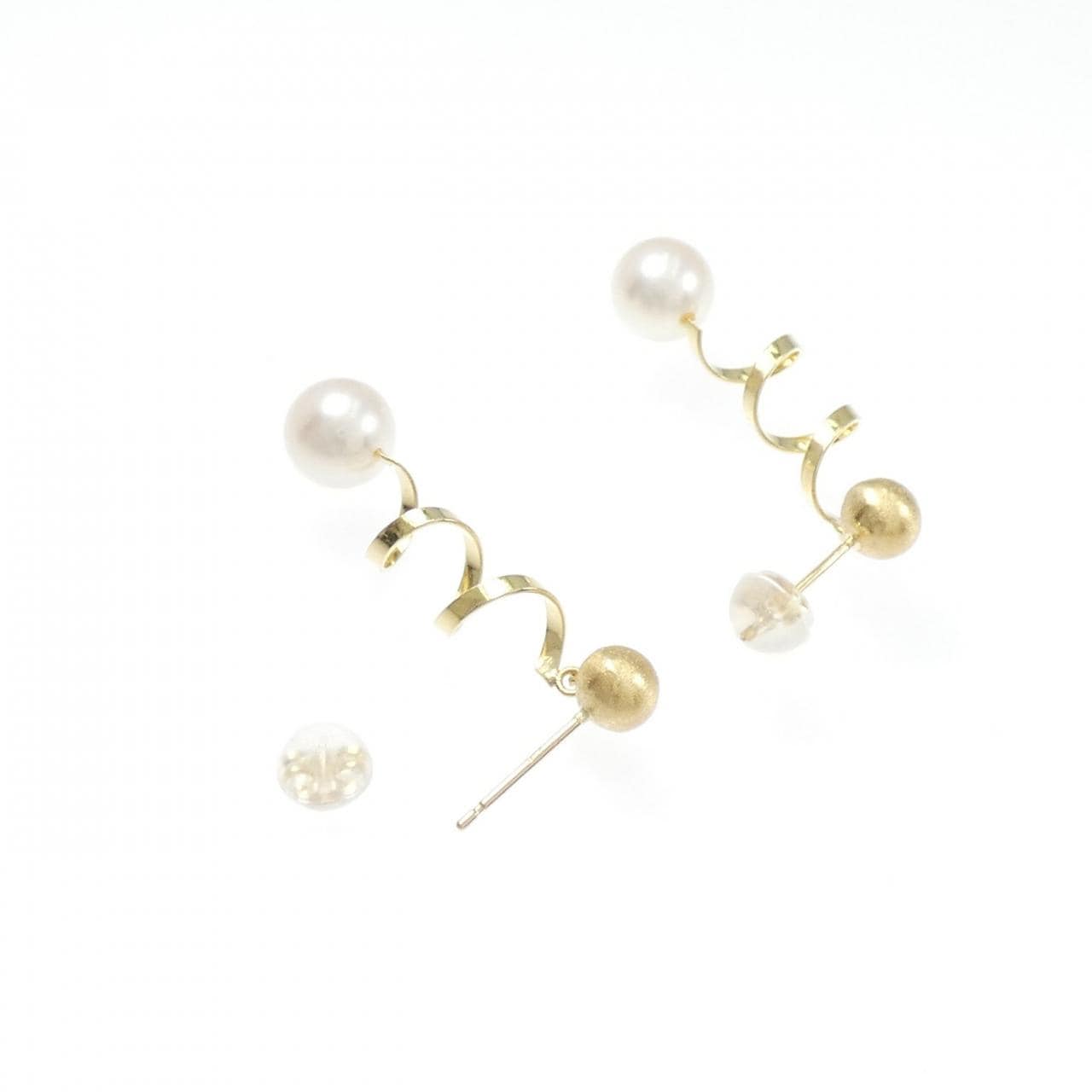 K18YG アコヤパール ピアス 6.8mm