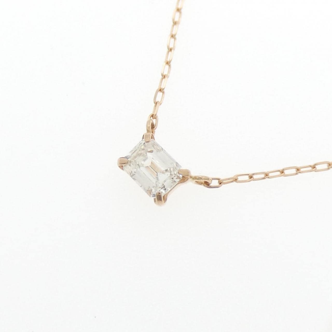 [BRAND NEW] K18PG Diamond necklace 0.186CT