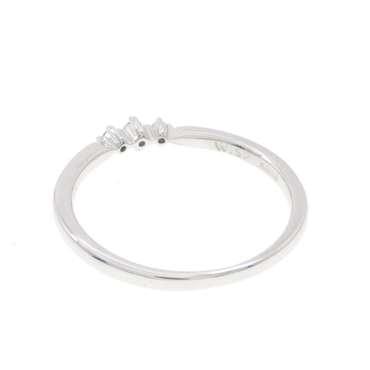 K18WG スリーストーン ダイヤモンド リング 0.05CT