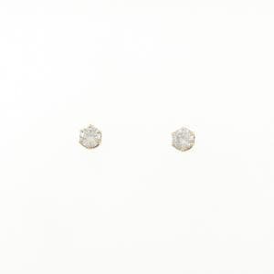 K18YG ソリティア ダイヤモンド ピアス 0.30CT