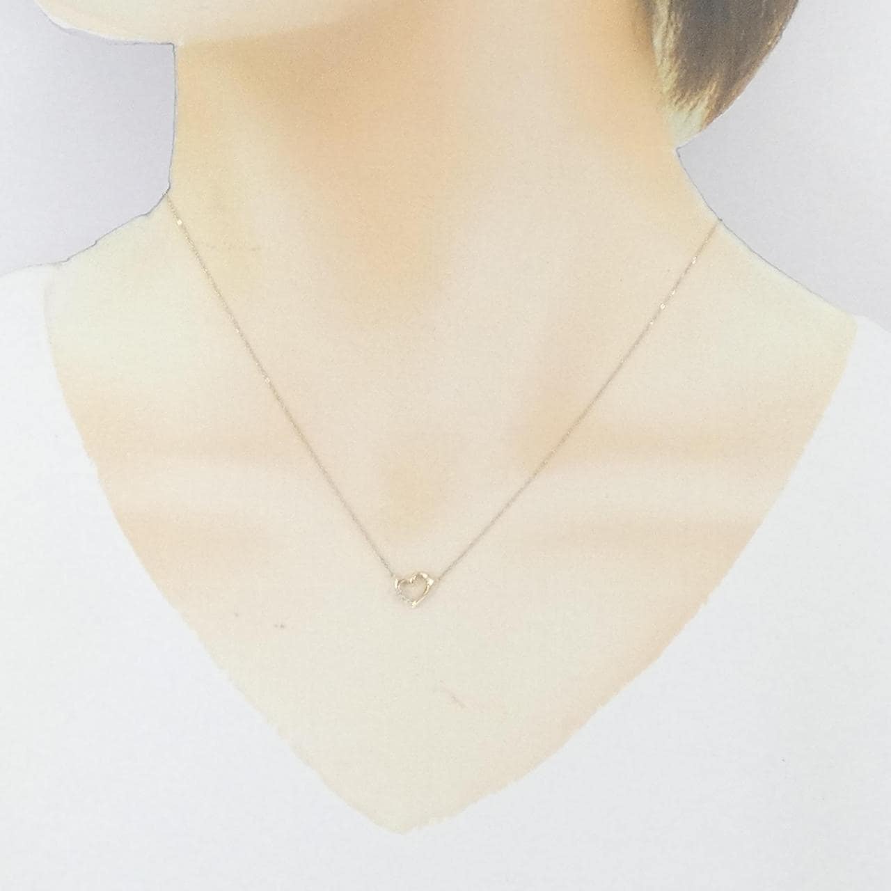 K10YG ハート ダイヤモンド ネックレス