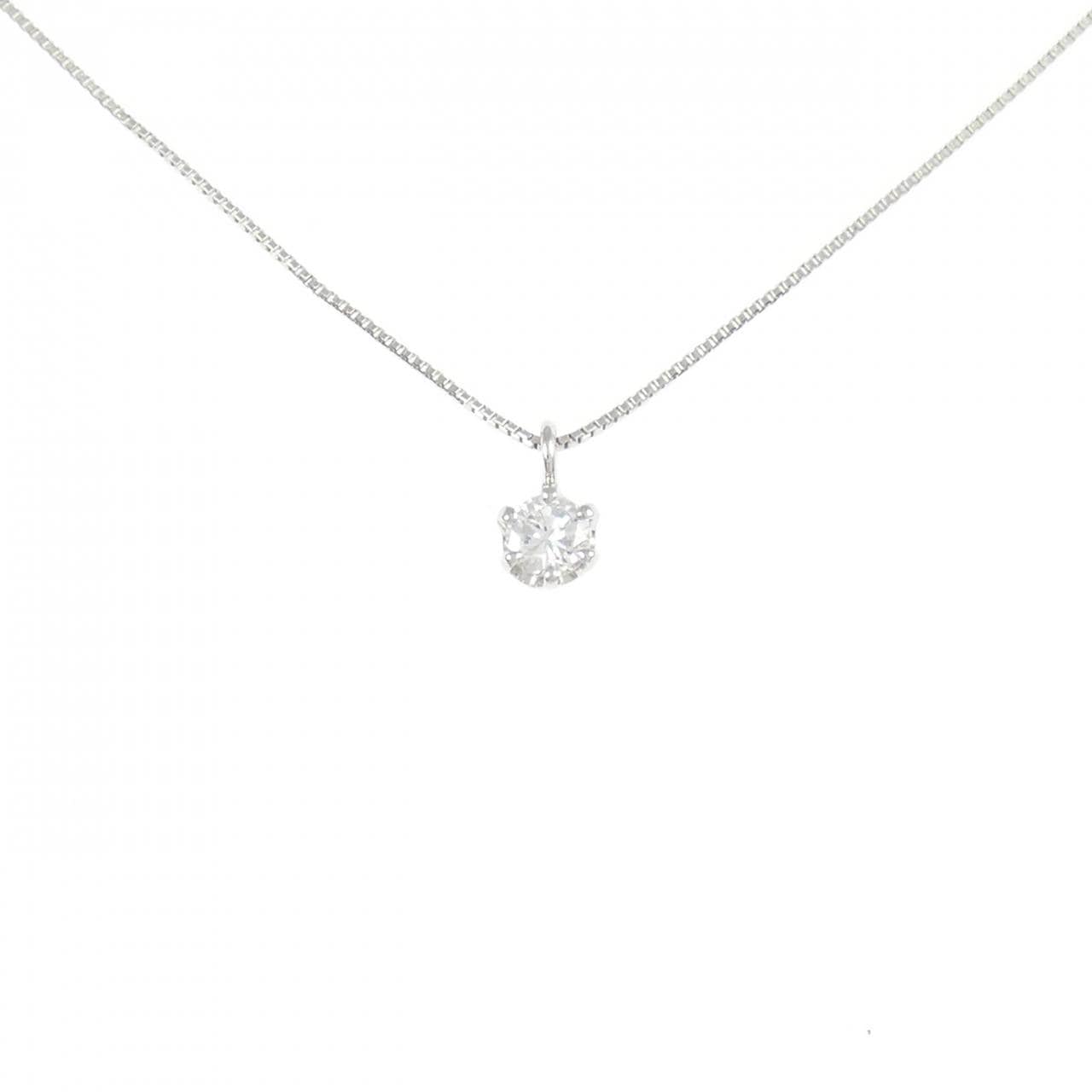 K18单钻钻石项链，0.145克拉