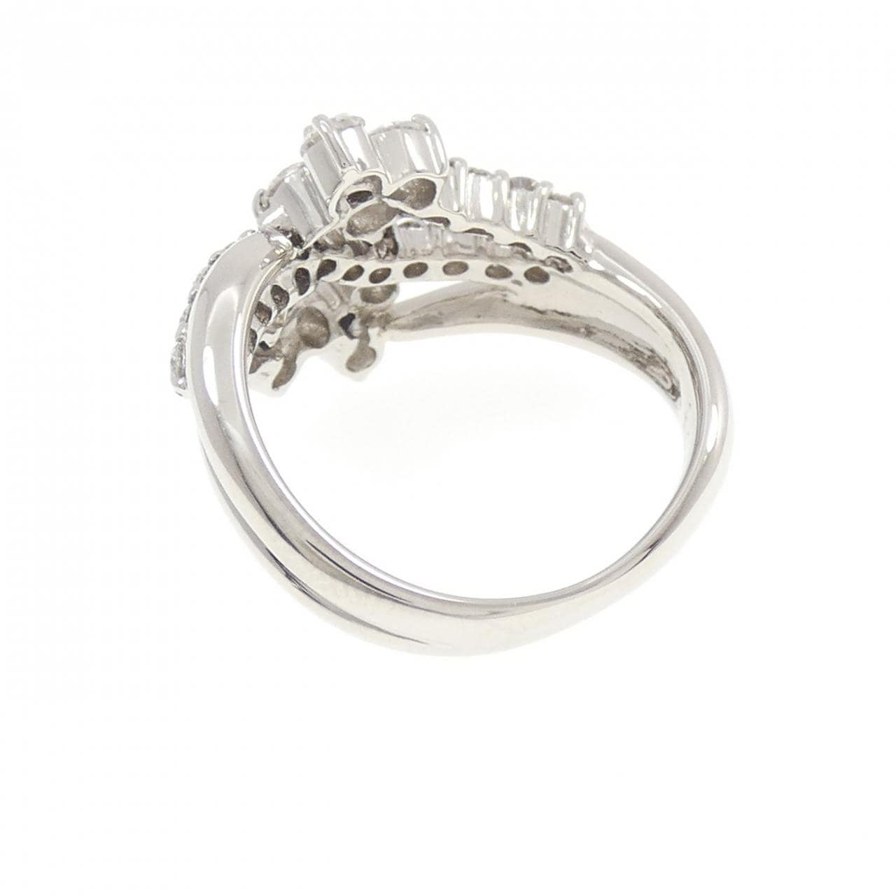 PT900 フラワー サファイヤ リング 0.12CT