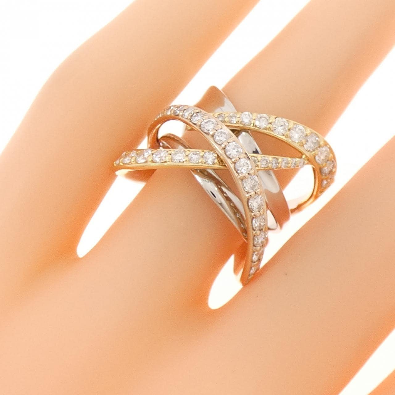 PT900/K18YG/K18PG ダイヤモンド リング 1.00CT
