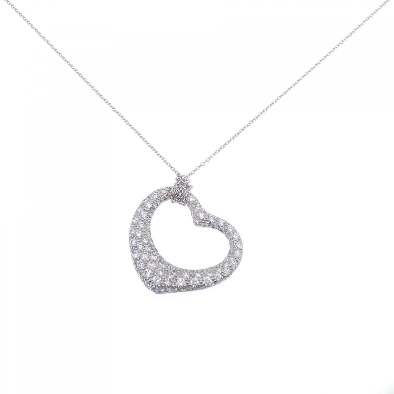 Tiffany & Co Silver Peretti 3 Open Heart Pendant Necklace Charm Chain Gift  Pouch