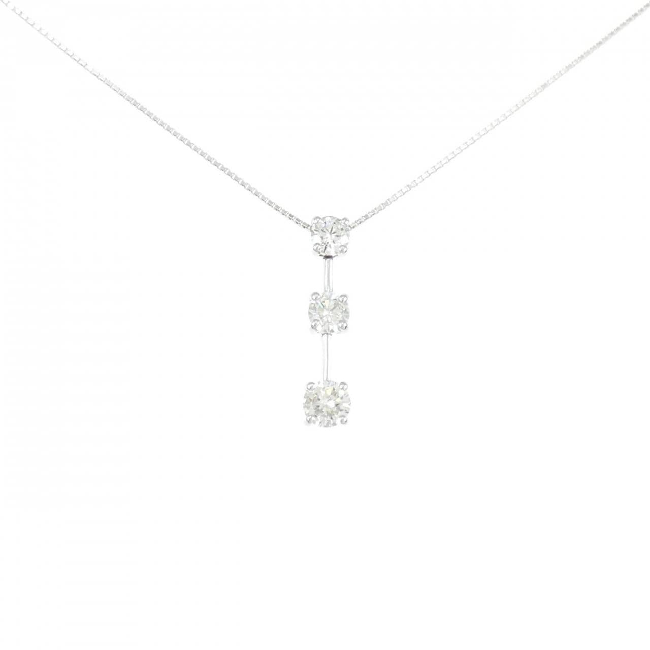 PT900/PT850 スリーストーン ダイヤモンド ネックレス 1.00CT