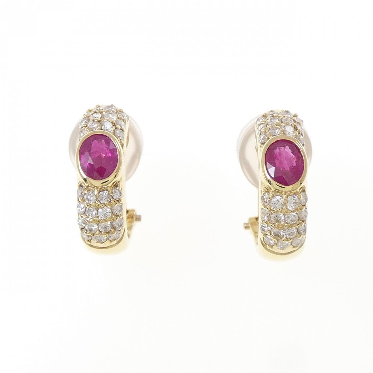 K18YG ルビー ピアス 0.80CT