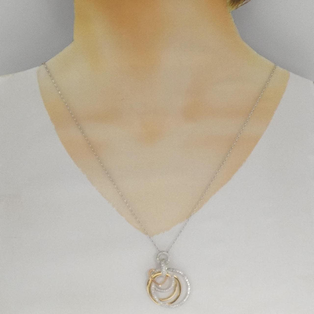 K18スリーカラー ダイヤモンド ネックレス