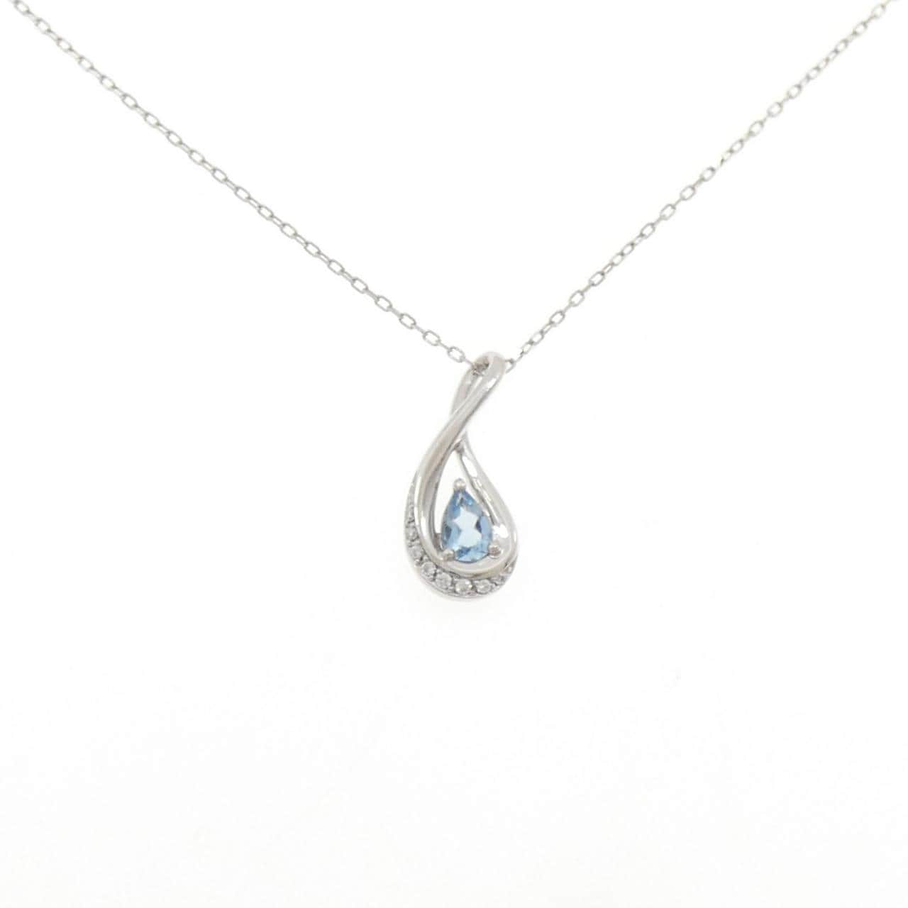 4゜C アクアマリン ネックレス 0.265CT