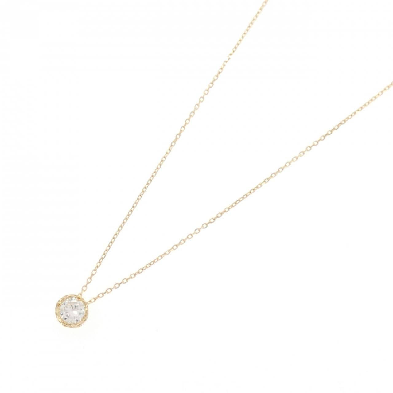 K18YG ソリティア ダイヤモンド ネックレス 0.20CT