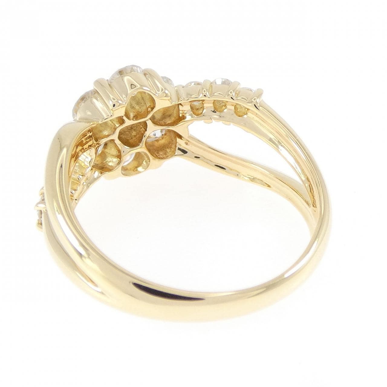 K18YG フラワー ダイヤモンド リング 1.13CT