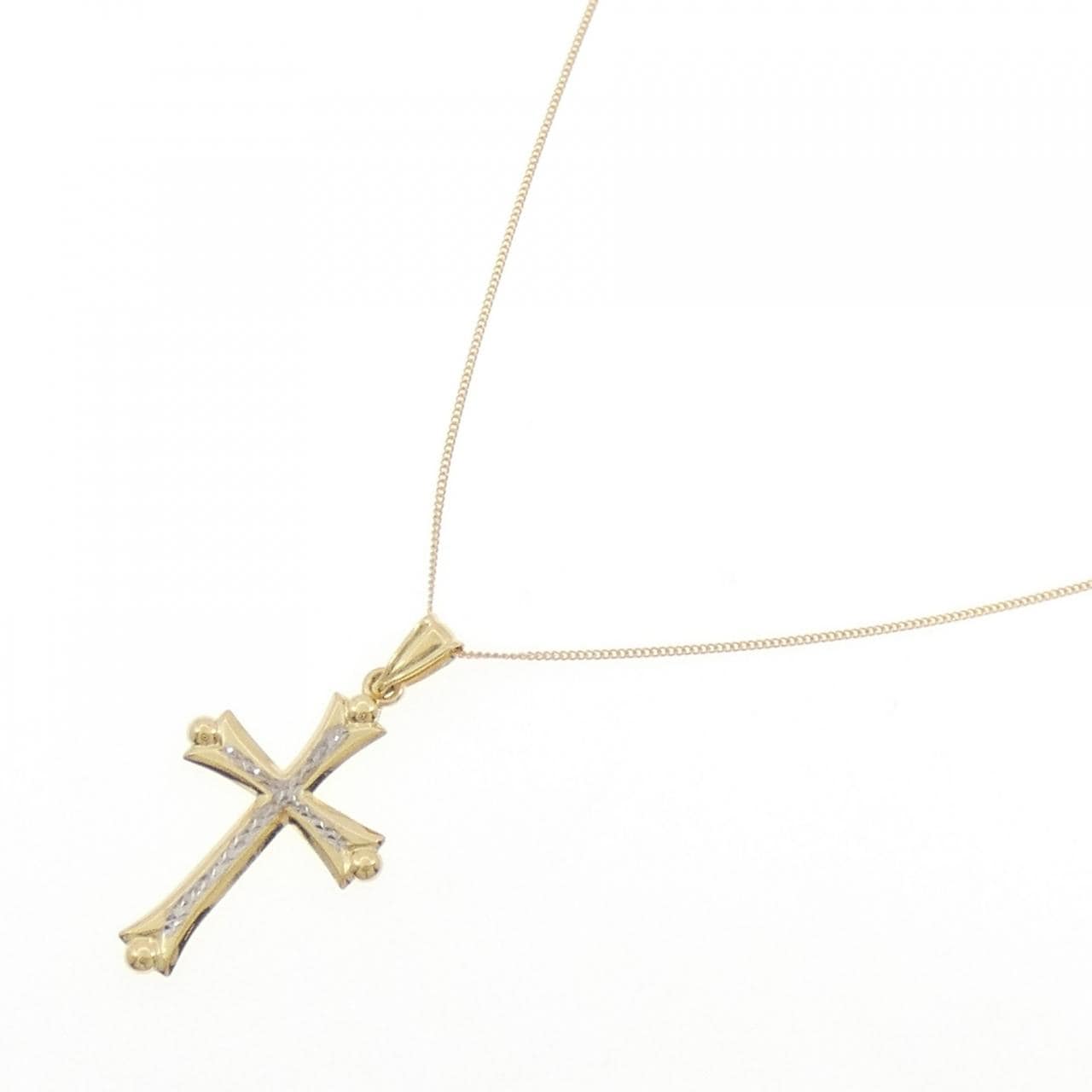 K18YG/K18WG クロス ネックレス