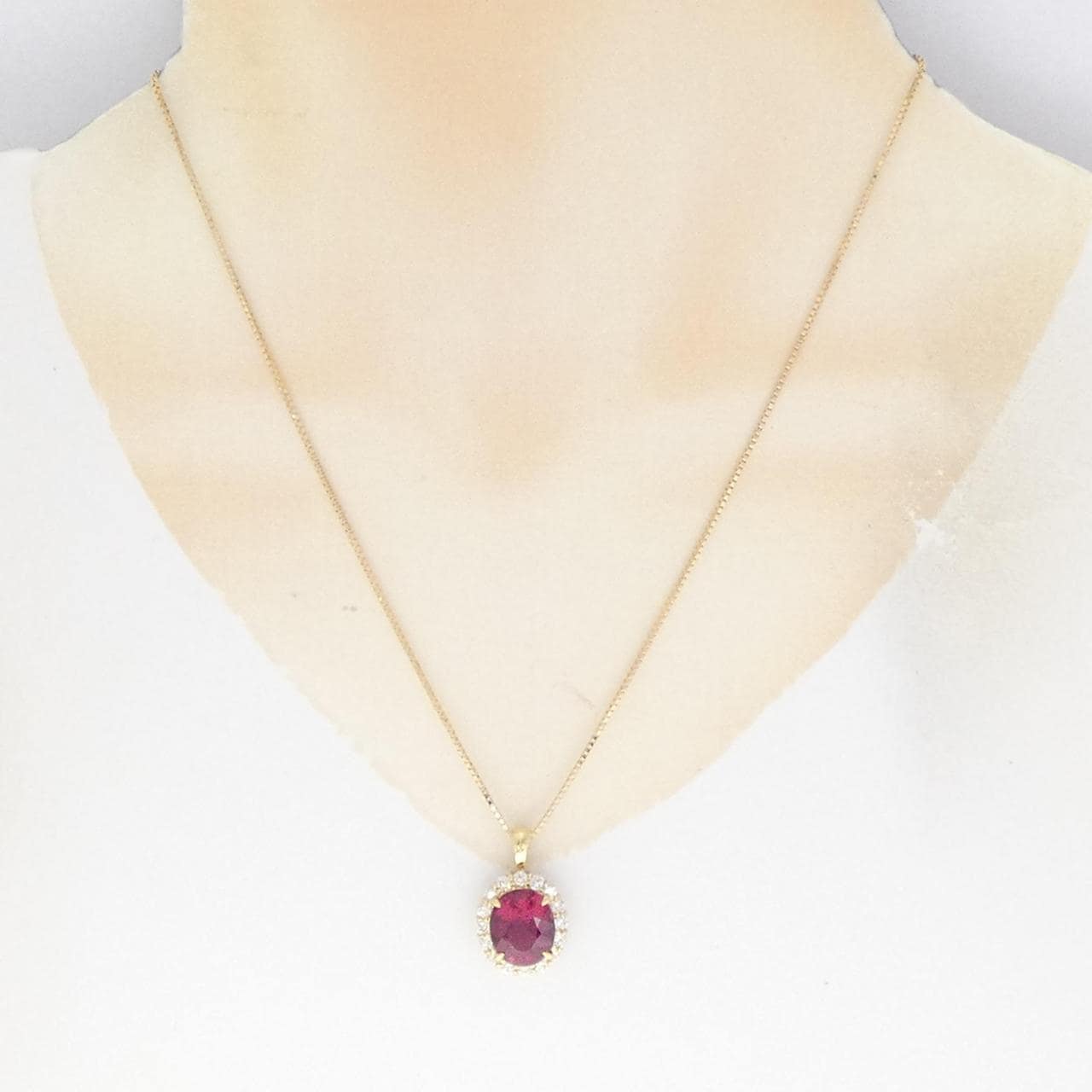 [Remake] K18YG Rubellite Tourmaline Necklace 4.623CT