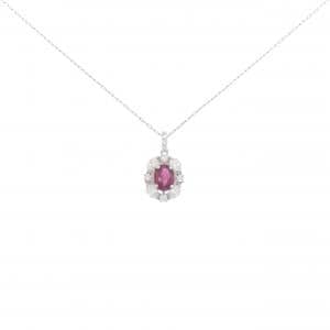 【新品】PT900/PT850 ルビー ネックレス 0.35CT