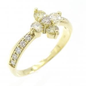 【新品】K18YG フラワー ダイヤモンド リング 0.50CT