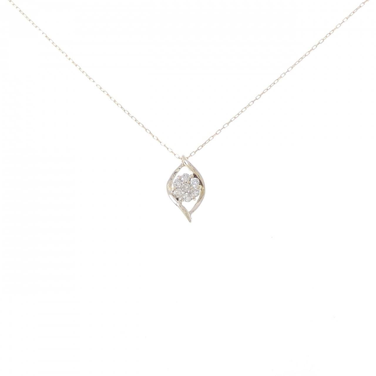 K10YG フラワー ダイヤモンド ネックレス 0.10CT
