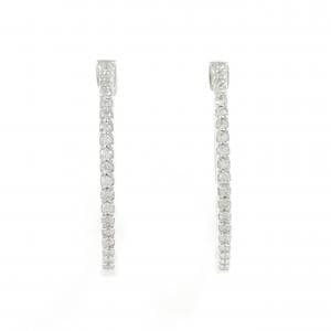 750WG ダイヤモンド フープ ピアス 0.30CT