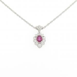 PT900/PT850 ルビー ネックレス 0.56CT