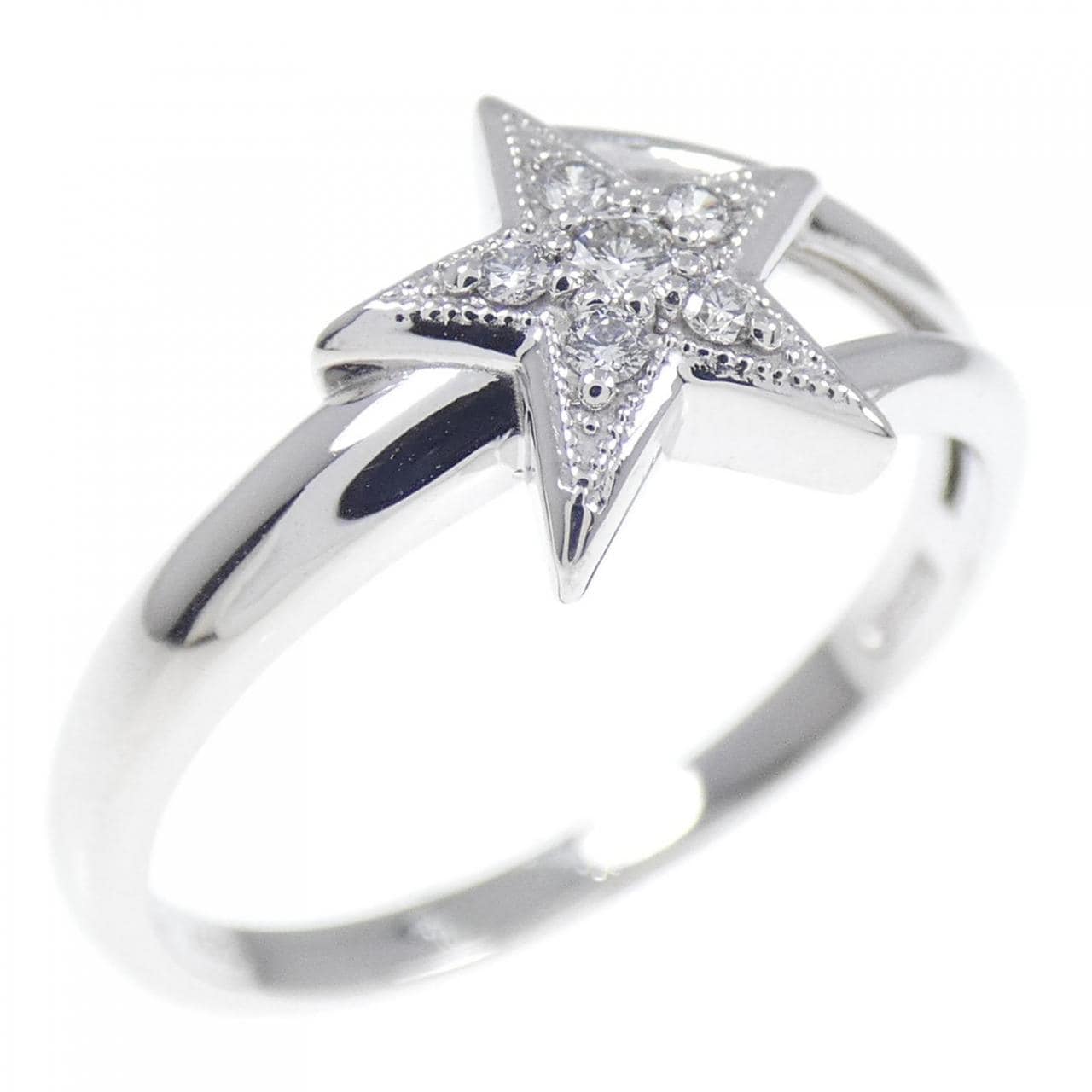 K18WG star Diamond ring 0.07CT