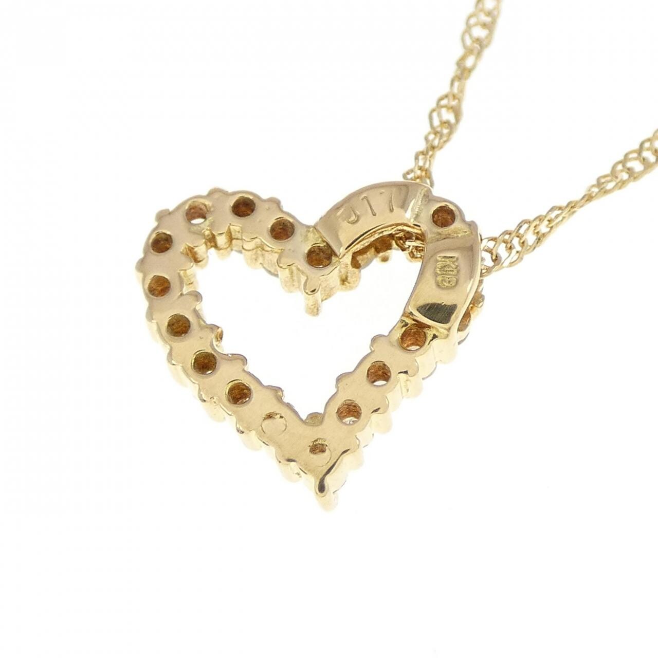 K18YG ハート ダイヤモンド ネックレス 0.17CT