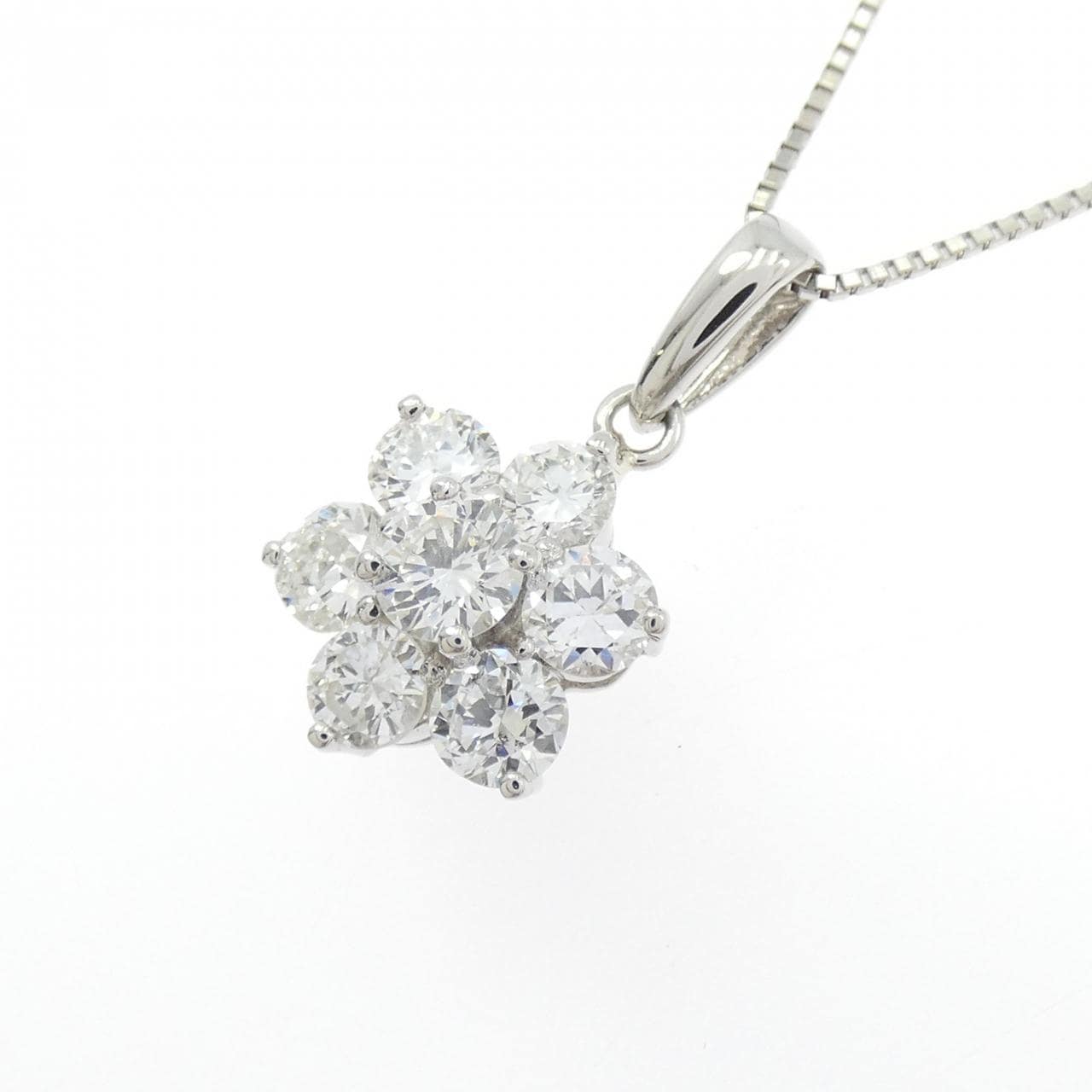 PT900/PT850 フラワー ダイヤモンド ネックレス 1.17CT