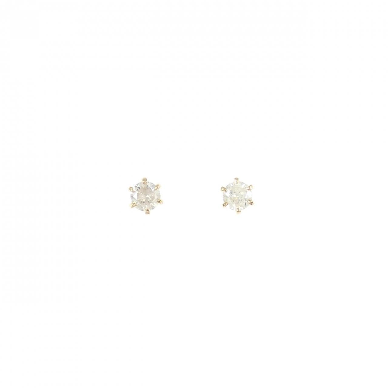 K18YG ソリティア ダイヤモンド ピアス 0.10CT