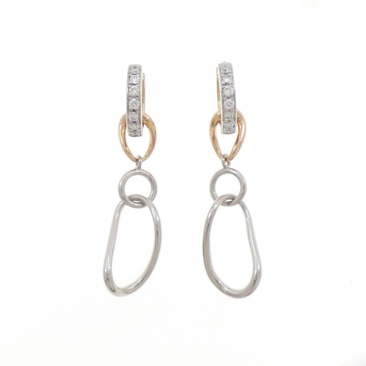 K18PG/K18WG 2-Way Diamond Earrings 0.56CT