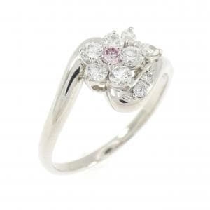 PT900 フラワー ピンクダイヤモンド リング 0.04CT