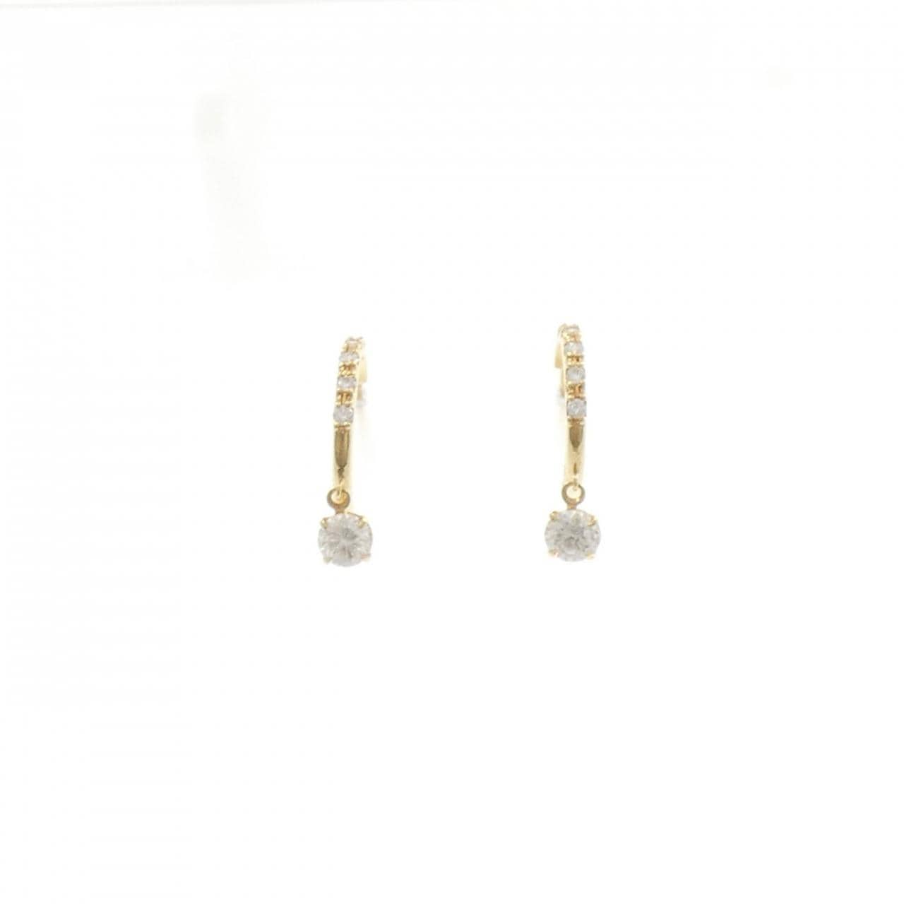 K18YG ダイヤモンド ピアス 0.208CT 0.205CT F SI2 Good