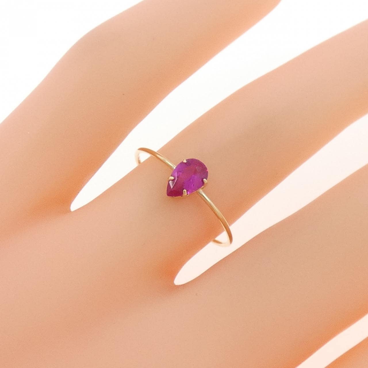 アガット 合成ルビー リング