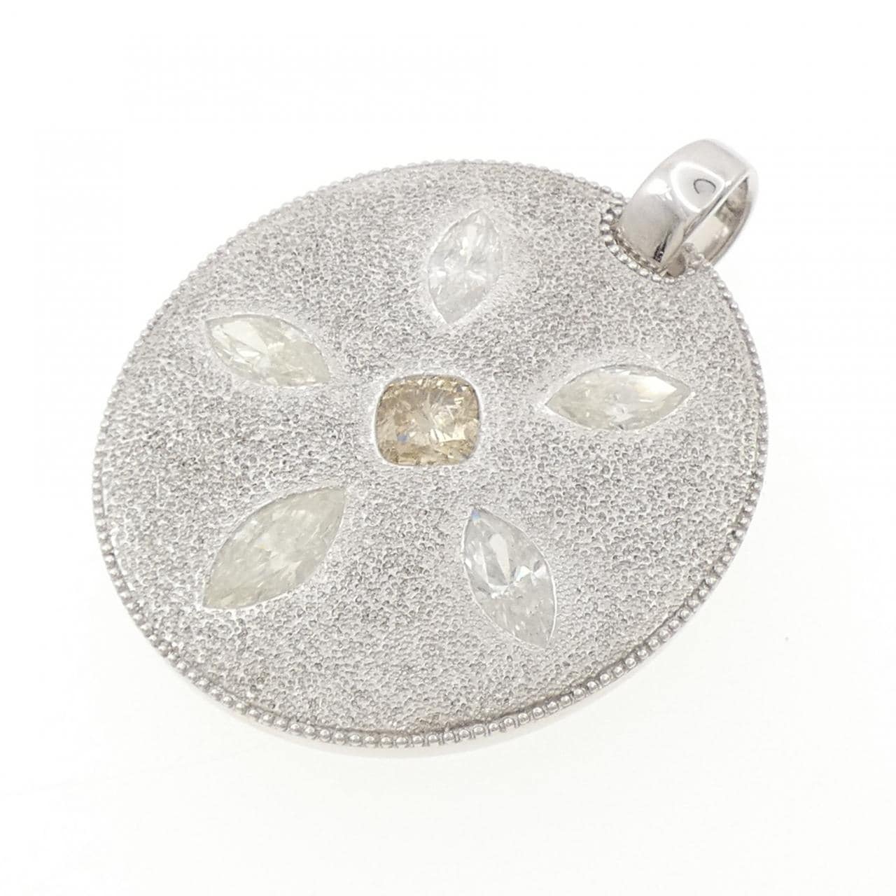 K18WG ダイヤモンド ペンダント 7.36CT