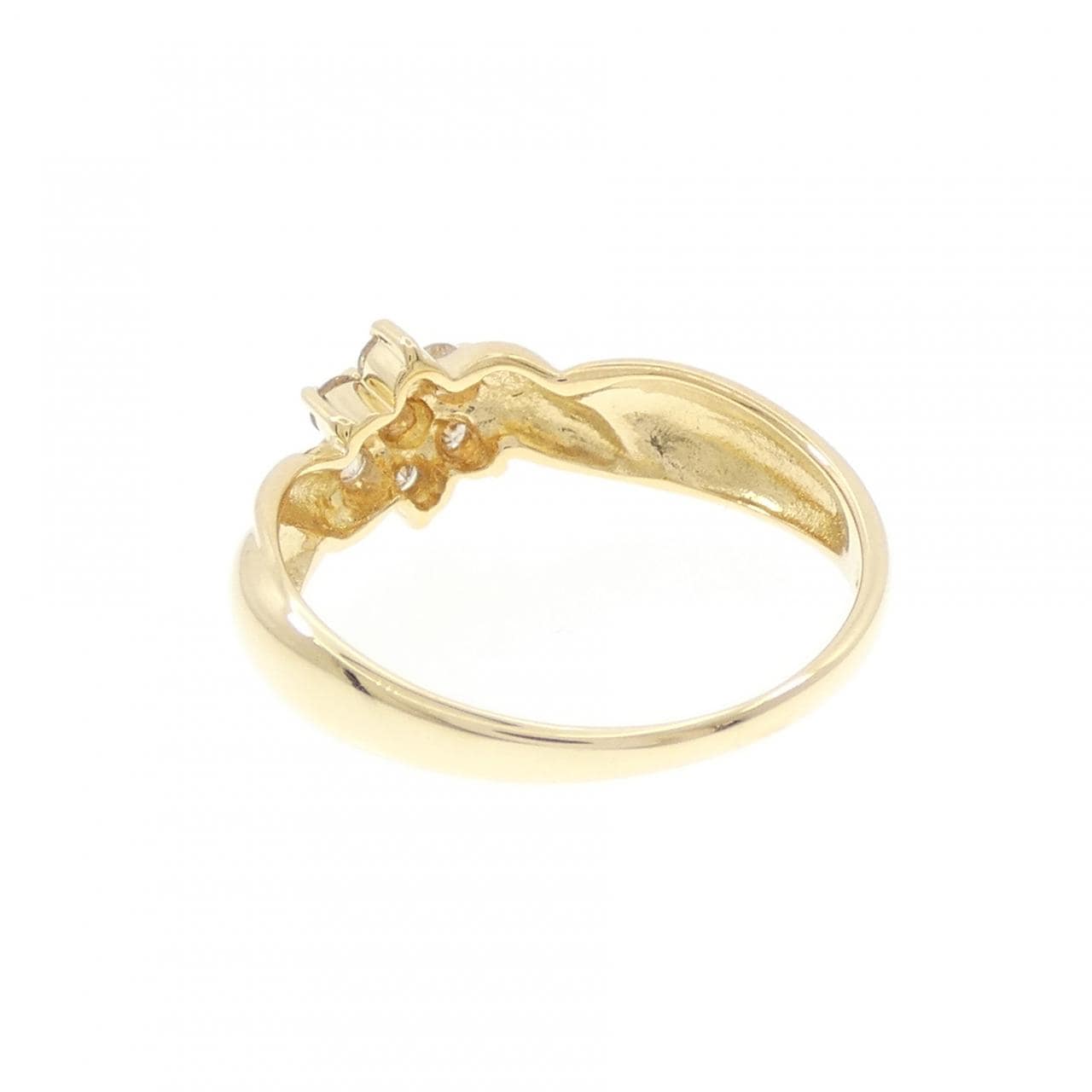 K18YG フラワー ダイヤモンド リング 0.23CT