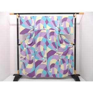 小紋　身幅Ｌ寸　胴抜き仕立て