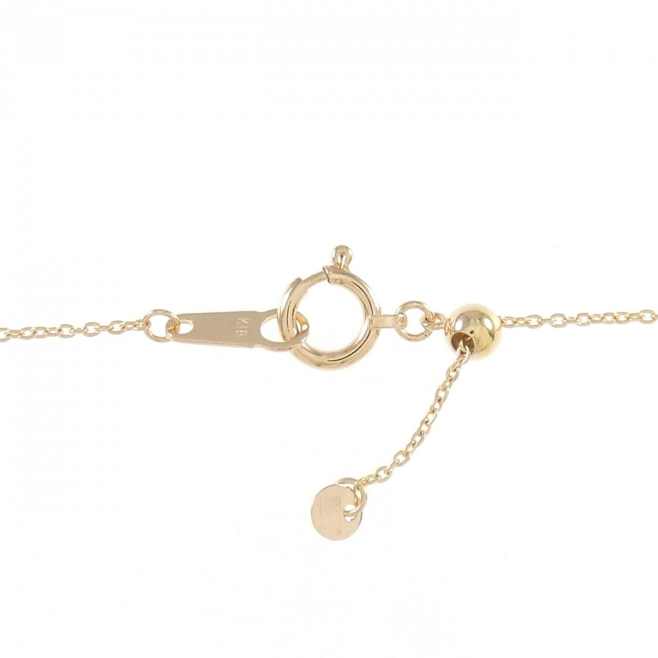 K18PG/PT950 フラワー ダイヤモンド ネックレス 0.07CT