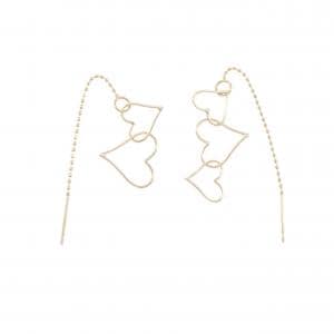 K10YG ハート ピアス