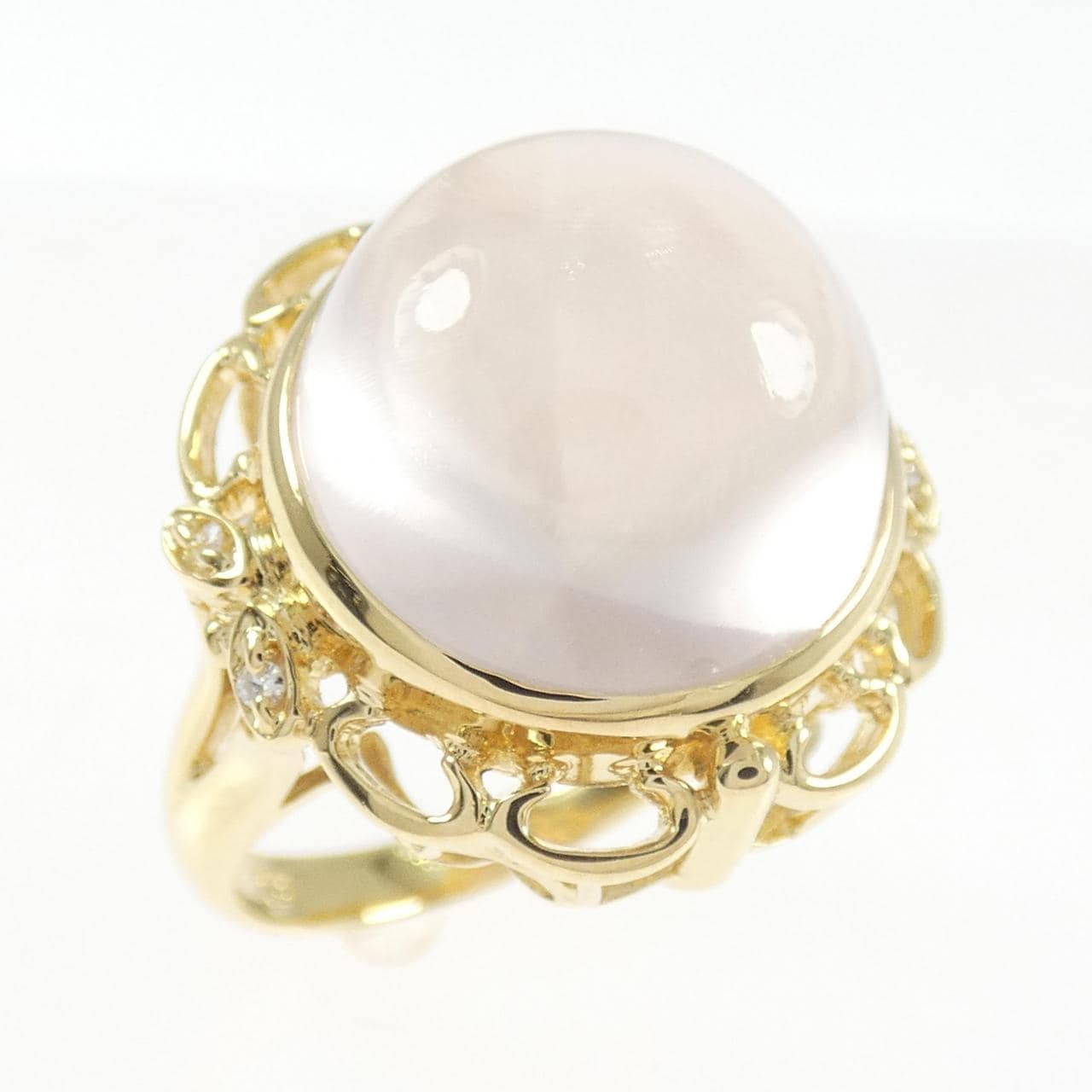 K18YG ローズクオーツ リング