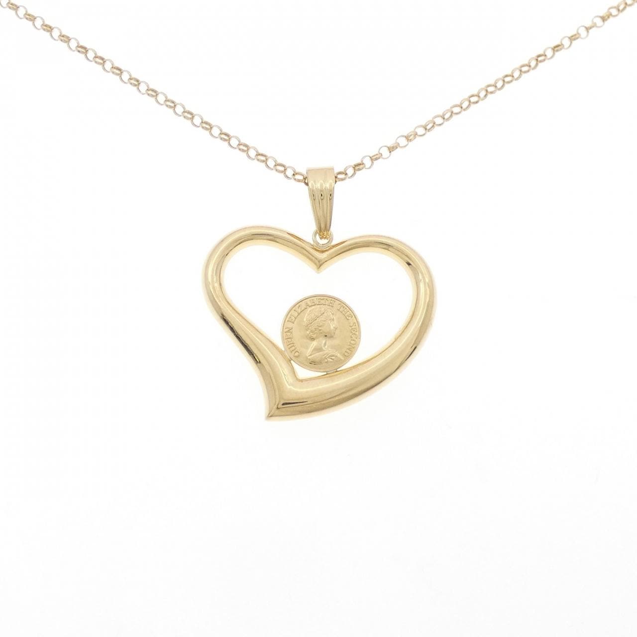 K18YG heart necklace