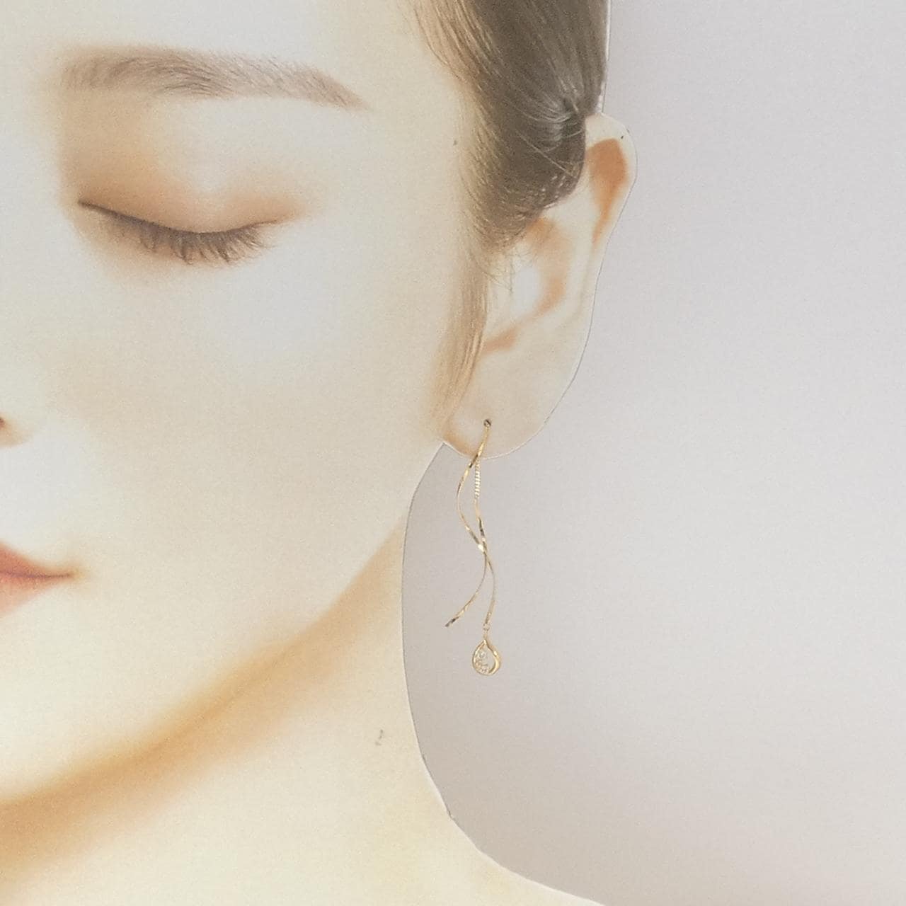 K18YG ダイヤモンド ピアス 0.10CT