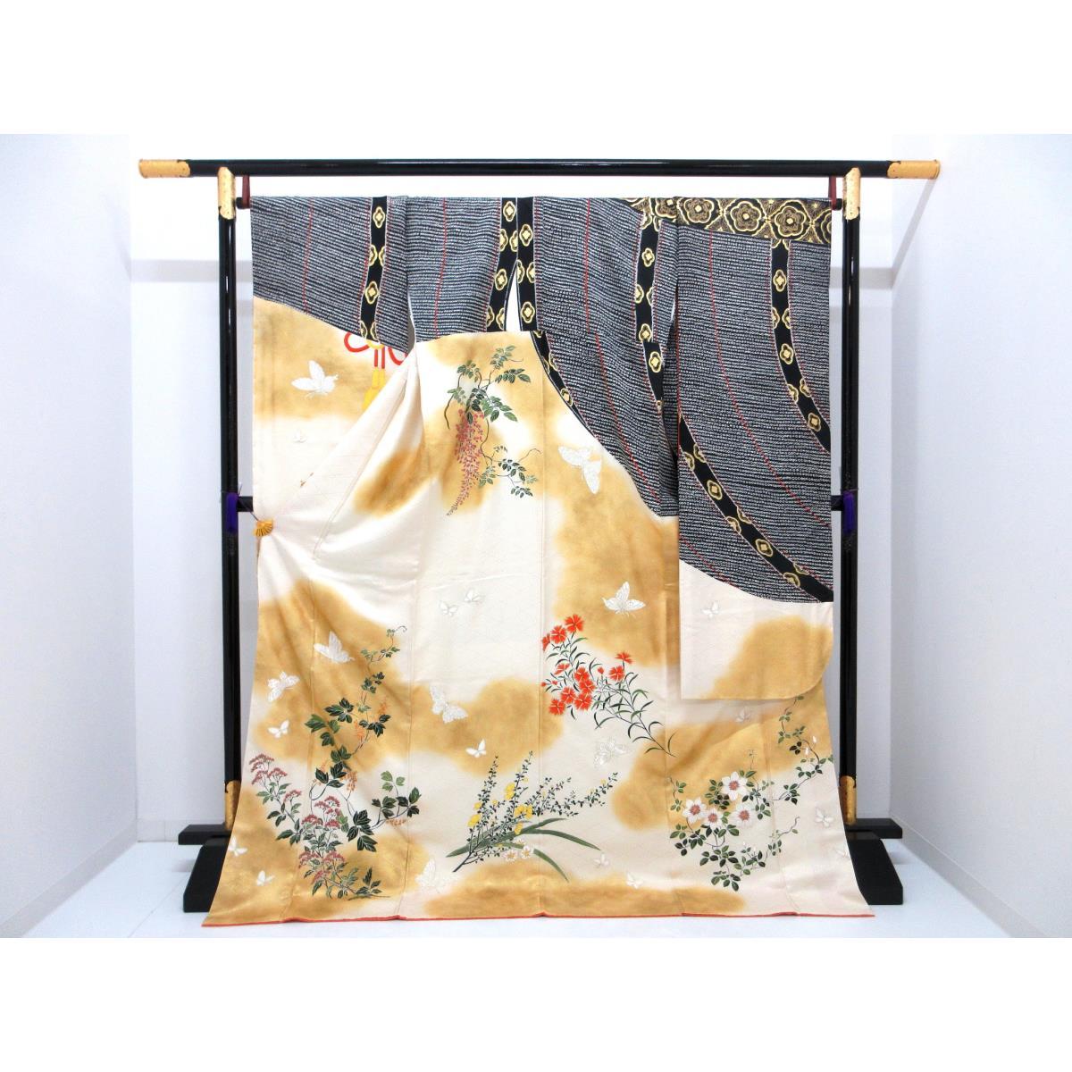 [Unused items] Furisode Yuzen gold painting