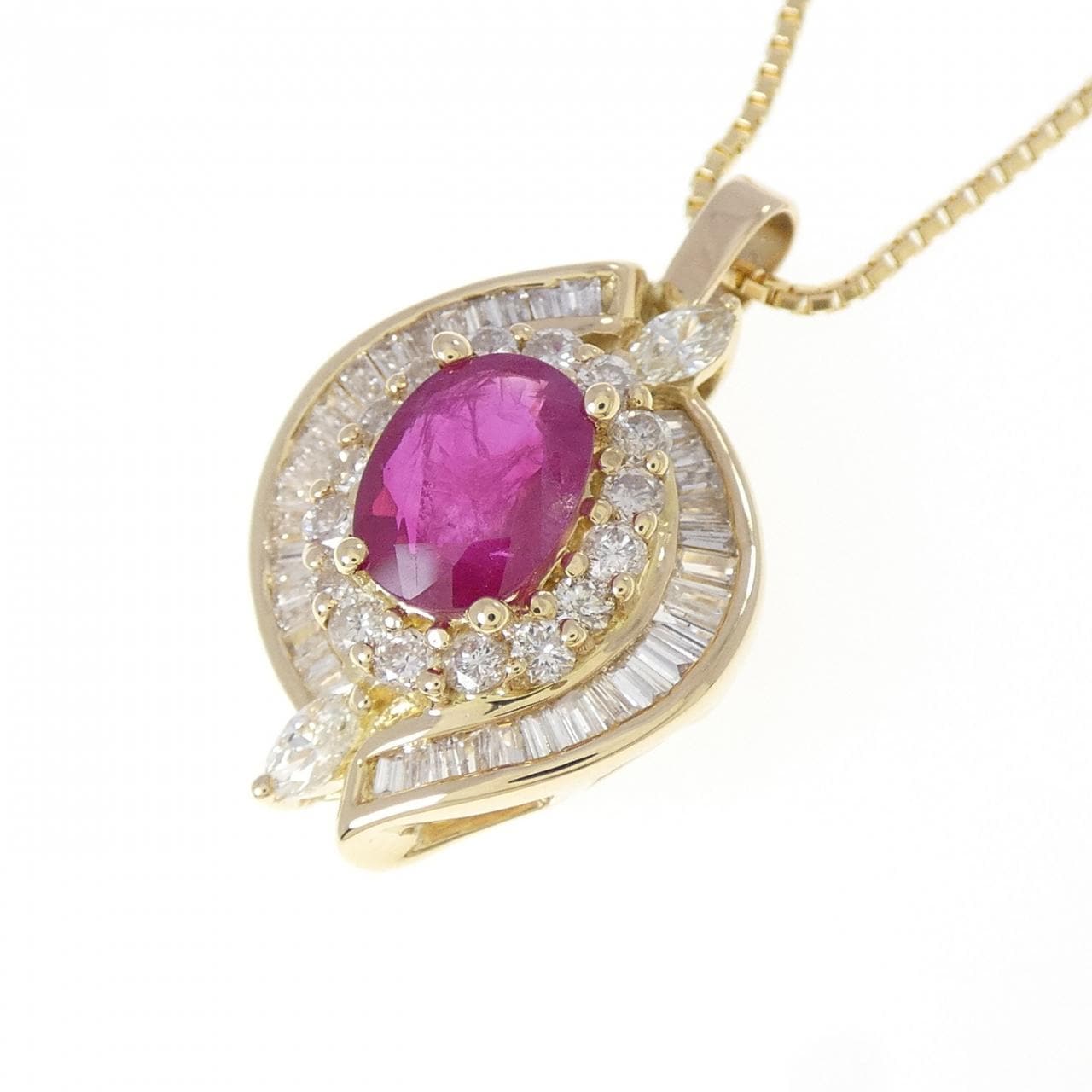K18YG ルビー ネックレス 1.34CT